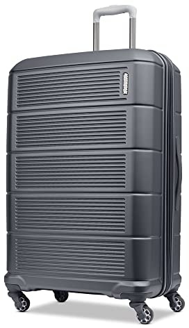 American Tourister Stratum 2.0 Expandable Hardside Luggage with Spinner Wheels, 28-Inch Checked-Large, Charcoal