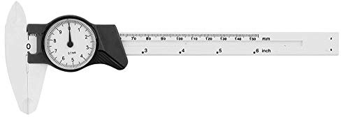 ENESEA Calibro a corsoio ad Alta precisione, quadrante Vernier-0-150mm Quadrante in plastica Calibro a corsoio Righello Strumento di misurazione del Tetto(Bianco)