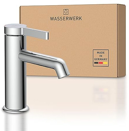 Wasserwerk Waschbeckenarmatur WT11 | Badarmatur für Waschbecken | Wasserhahn Bad | Waschtischarmatur fürs Badezimmer | Made in Germany | Chrom