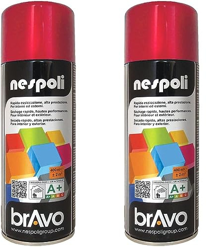 Nespoli Bomboletta Spray Aerosol Rosso Fuoco Ral 3000 400ml (Confezione da 2)