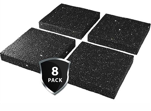 8 piezas de lavadoras XXL almohadillas de goma amortiguadores antivibración mango seguro para muebles y armarios de secadora - con alfombrilla de lavadora 9 x 9 x 1,5 cm