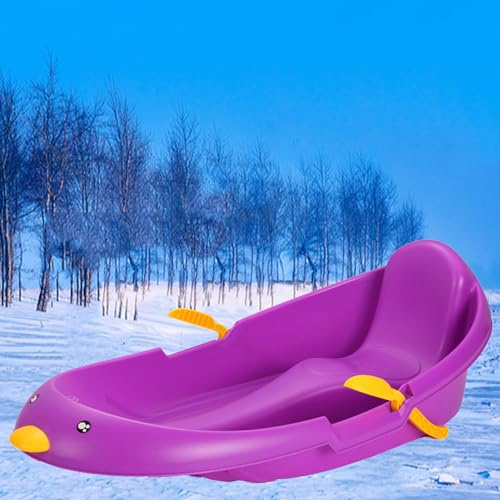 Children's Snowboard Sled, Thickened Wear-Resistant Sled, Winter Sled, Plastic Sled, Adult Sled with Backrest