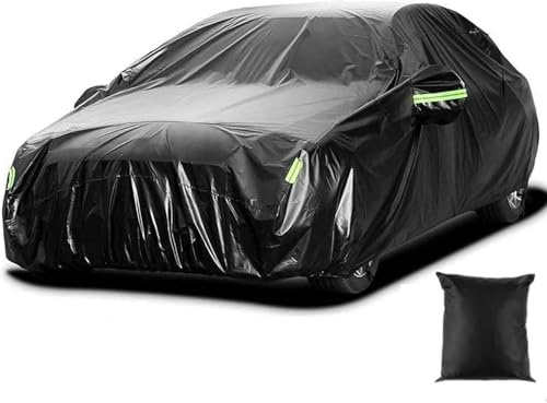 Sailnovo Autoabdeckung Wasserdicht, Vollgarage Autoplane für Regen Sonne Staub Schutz, Atmungsaktive, UV-Schutz Outdoor Vollautoabdeckung Winter & Sommer für Schrägheck bis 440 cm