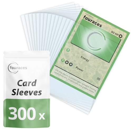 fouraces Kartenhülle, 300 Stück, für Yugioh Karten, 89 x 62 mm Folie transparent, card sleeves, Kartenhüllen, Sammelkarten Hülle, Spielkarten