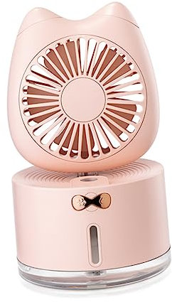 IMIKEYA Usb Rechargeable Mini Fan Cat Fan Humidifier and Light Portable for Home Office School Outdoor