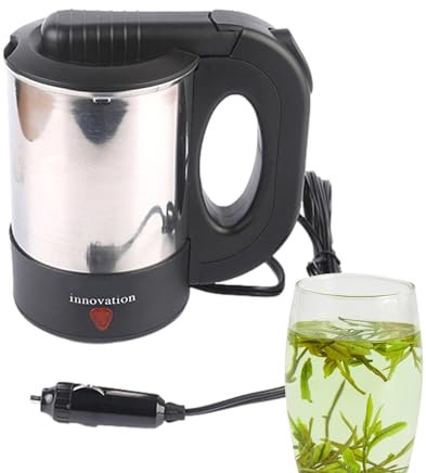 Bollitore elettrico per caffè, 1/2 pezzi, 500 ml, facile da usare, adatto ai viaggi, in acciaio inox, bollitore elettrico a lunga durata, 17 x 11,5 x 17 cm, nero