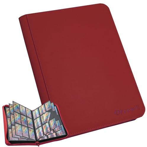 Carpeta para tarjetas, 360 bolsillos, portatarjetas de intercambio, cubierta de poliuretano de alta calidad, carpeta con cremallera, funda de transporte de carga lateral, álbum para TCG, MTG, tarjetas