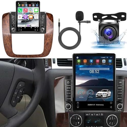 2+32G 9.7in Car Radio Stereo Radio for Chevrolet GMC 2007-2014 2013 2012 2011 2010 2009 2008 Double Din Touchscreen Car Radio Receiver w/WiFi GPS Navigation Bluetooth AHD Backup Camera Mic