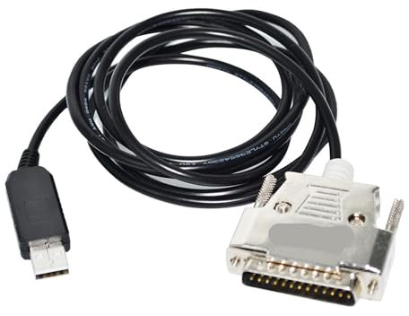 Adaptateur USB RS232 vers DB25 D-SUB 25 broches mâle, câble de communication série NULL MODEM(5m)