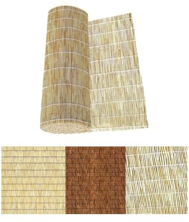 Genérico Valla De Bambú Natural 50cm 100cm 120cm 150cm 200cm 500cm Valla De Bambú Pantalla De Privacidad Jardín Decorativo Esgrima Fácil Instalación Añadir Privacidad Y Ambiente(Khaki White)