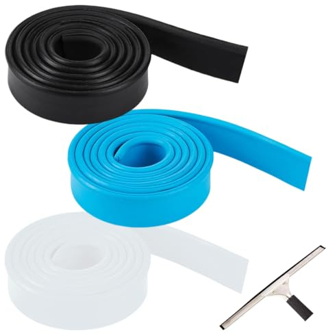 WeddHuis 3 panni in silicone e gomma di ricambio per lavavetri, tergicristallo morbido, 3 colori, 105 cm