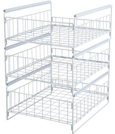 SAUADY Küchenschublade Ausziehbares Regal Ausziehbarer Organizer für Küchen Milch-Tee-Läden Cafés Weiß 33.5 * 43 * 51CM