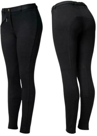 Jodhpurs Jodphurs Jods Basic - Pantaloni da equitazione da donna, Nero , 46