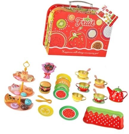 Generic Juego de Fiesta de Té con Estuche de Transporte, Juego de Fiesta de Té para Niñas Y Niños