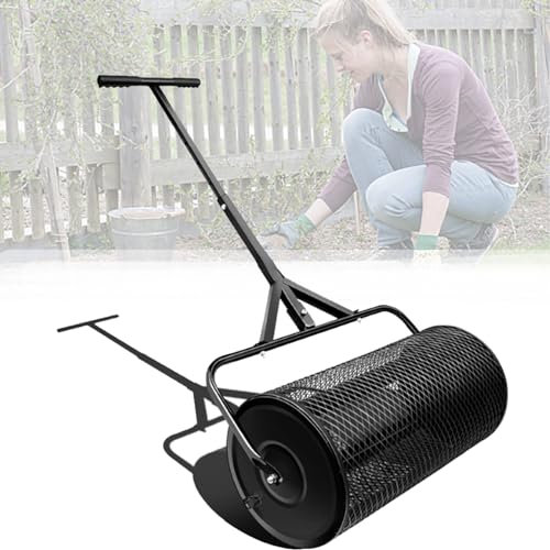 QLSABIA Spandiconcime per Compost, spandiconcime da 24 Pollici, con Maniglia a T, spandiconcime in Rete Metallica Leggera per Prato e Giardino, spandiconcime antiruggine, Verde