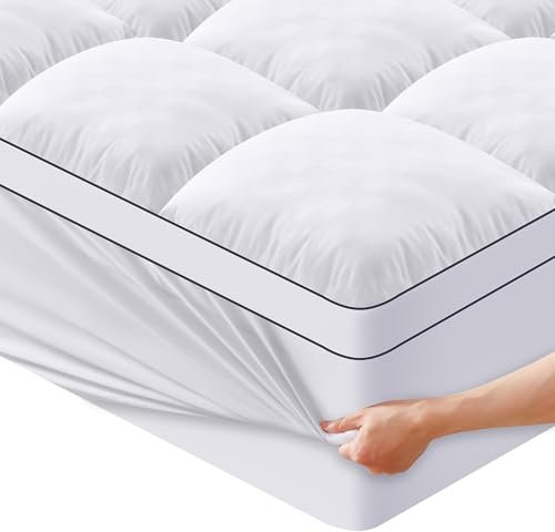 Autsel Coprimaterasso 140 x 200 cm, ipoallergenico, 1200 g/m², Ultra morbido, con 4 linguette angolari antiscicivolo, lavabile in lavatrice in Microfibra