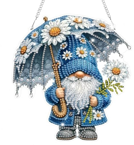 Lxmsja 5D Diamond Painting Ciondolo Diamond Art per bambini adulti, set di decorazioni da appendere per adulti, regalo per ragazze 7 8 9 10 11 anni -09