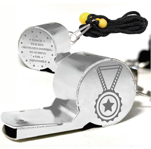 CREATCABIN Sportpfeife Edelstahl Lauter Ton Notfallpfeifen Schiedsrichterpfeife Metall Mit Umhängeband Für Lehrer Trainer Rettungsschwimmer Geschenk Wandern Camping Fußballtraining Hunderückruf 5x2cm