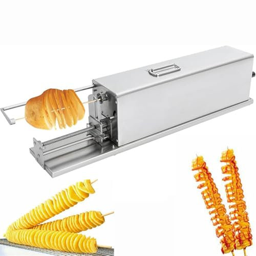 Cortadora De Patatas Eléctrica, Cortadora De Patatas Tornado En Espiral De 80 W, Cortador De Seda Giratorio De Patatas De Acero Inoxidable De 20-50 Cm, Con Dos Modos De Funcionamiento, Para Restaurant