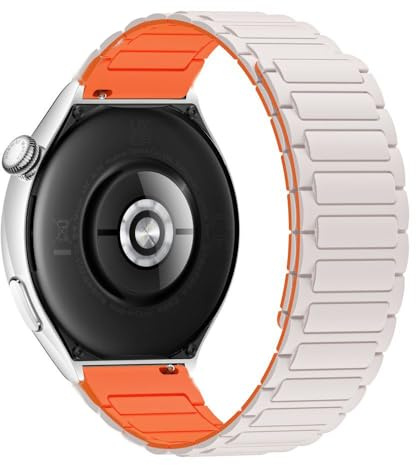 Quirxio 22mm Silikon Magnetische Armband Für Huawei Uhr GT 5 Pro 46mm Armband Für Huawei Uhr GT 46mm serise GT5 GT4 GT3 GT2 Handgelenk Gürtel(Starlight Orange)