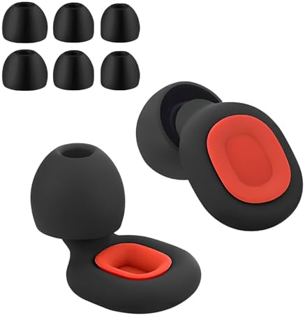 Ohrstöpsel zum Schlafen mit Geräuschunterdrückung, Ultraweiche Wiederverwendbare Geräuschreduzierende Silikon Ohrstöpsel für Schlaf, Reisen, Konzentration, mit 6 Spitzen in S/M/L, 35dB