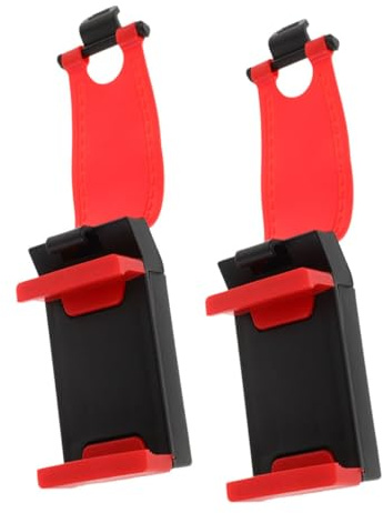 SEWOART Soporte para Teléfono Móvil Volante 2 Piezas Rojo, Abrazadera Ajustable 360° Antideslizante para Coche, Uso Seguro Conducción Diaria