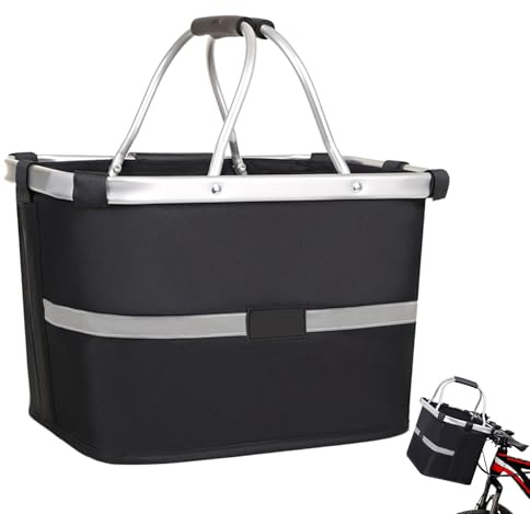 Faltbar Fahrradkorb Vorne, Fahrradkorb Lenker, Hundekorb Fahrrad Vorne, Abnehmbarer Lenkertasche Fahrrad, Für Kleiner Hund-Einkaufen-Reisen-Picknick, Mit Lenkeradapter (A)