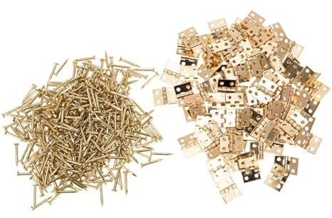 DOITOOL 50 Pezzi Piccole Cerniere in Ottone Anticato Per Portagioie, Cerniere Per Mobili in Legno, Scatole Artigianali, Accessori Mini Per Lavori Manuali e Fai Da Te
