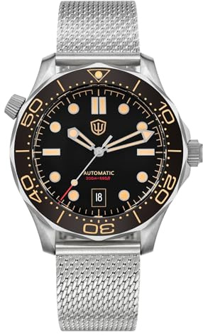 watchdives WD007 Titan NTTD dykarklocka, PT5000 automatiska klockor 42 mm kupolformad safir kristallklocka 200 m vattentät klocka, Svart/C3 Grön, Dyk klocka