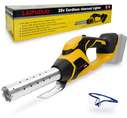 Cordless Electric Fire Starter for Dewalt 20V Battery, Charcoal Starter and Lighter, 400W Motor 1470℉ Maximum for Grill, BBQ, Wood Burning Fireplaces & Camping(No Battery)