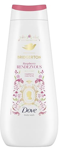 Dove Limited Edition Bridgerton Raspberry Rendezvous Body Wash Body Cleanser shower gel with a raspberry & rose tart scent for 24 hours of replenished, lotion-soft skin 400 ml