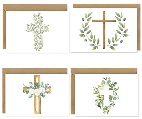 CATZUM 8 Einladungskarten Kommunion mit Umschlägen, Boho Einladungen Erstkommunion floral, modern Heilige Kommunion zum Ausfüllen, Eukalyptus für Jungen und Mädchen