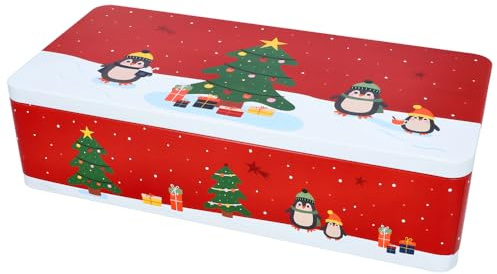 Birkmann - Caja para galletas XXL (42 x 20 x 11 cm, hojalata, rectangular, con tapa, lata grande, para Navidad, lata de galletas, metal, mercadillo navideño