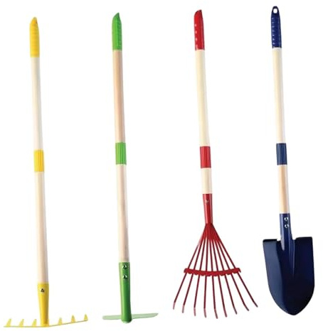 Sharplace de 4 mini-outils de jardinage comprenant un râteau et une houe. Accessoires légers et compacts, parfaits pour le jardinage comme cadeau pour