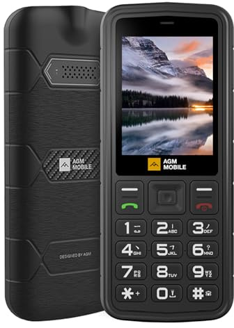 AGM M9 Rugged Feature Phone, 4G Basic Cell Phone, Simple Mobile Phone, Waterproof & Drop-Proof, Large Buttons, Large Fonts, Speed Dial, 3 Card Slots, FM Radio, Flashlight, 1200mAh (2026)