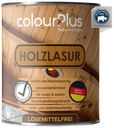 colourPlus® Holzlasur lösemittelfrei (750ml, Anthrazitgrau) seidenglänzende Holzlasur Außen- Holz Grundierung - Holz Lasur - Holzlasur Aussen - Made in Germany