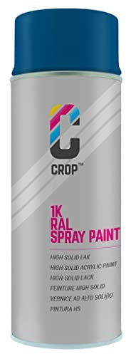 CROP Lackspray RAL 5010 Enzianblau - Hohe Deckkraft, SCHNELLE TROCKNUNG, 100% inaltérable - Auto, Motorrad & Heimwerken - Matt - 400 ml