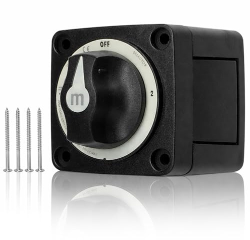 Marine Batterie Schalter, 3/8in-16 AUS-1-2 M10 300A Wasserdicht RV Batterie Wahlschalter Hochbelastbar 3-Position Batterie Master Cut Off Schalter Sicher Trennschalter für RV Boot Motorrad Yacht Auto