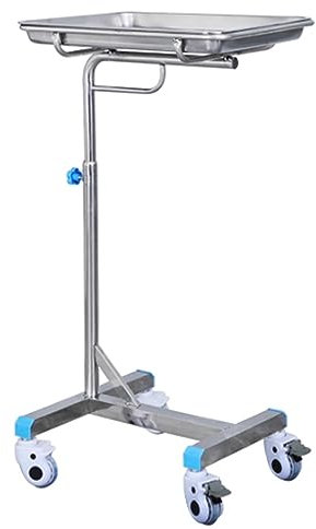 beaka Medizinischer Wagen Edelstahl Op-Tray Trolley, Servierwagen Medical Wagen Trolley Verstellbare Geräte Rollwagen Mit Rad, Für Krankenhaus/Notaufnahme/Dental Clinic (Size : 50 * 40CM)