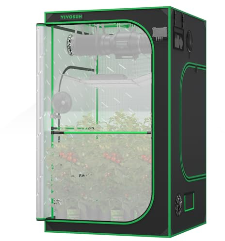 VIVOSUN Pro Tente De Culture 120x120x200cm Tiges 22mm Tissu Oxford Mylar Réfléchissant P448 pour AeroLight A200SE