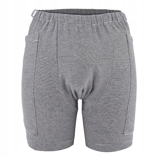 Layhou Sous-vêtement pour incontinence avec double poche pour poche d'urine de 2000 ml, poche à bulles, pantalon pour patient, poche de drainage de stome, sous-vêtements de soins pour personnes âgées