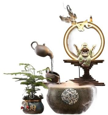 Desktop Fountain, Luxurious Desktop Waterfall - Elegant Hanging Kettle Decor, Premium Office and Home Gifts for Business Opening or Housewarming, Ideal for New Year Celebrations. ，Decoration