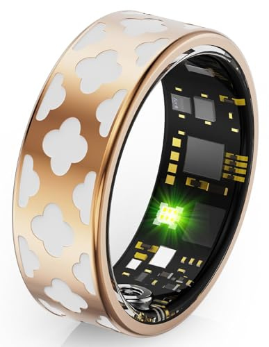 findtime Smart Ring Heart Rate Monitor Sleep Tracker Blood Pressure Ring Blood Oxygen Fitness Tracker Pedometer Step Counter Calories Fitness Ring Waterproof Health Smart Rings for Women Ladies