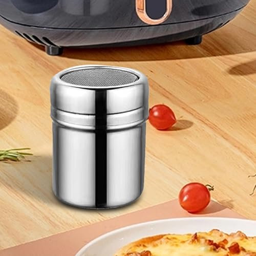 Spargitore per farina, in acciaio inox, spargitore in polvere in acciaio inox, spargitore per cioccolato, spargitore per caffè e cacao, spargitore per zucchero a velo, spargitore per cacao, con