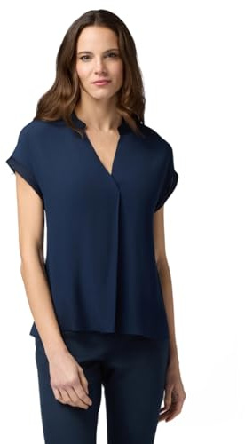 Oltre: Blusa in Viscosa con Profili in Raso Blu. M Stagione Primavera Estate 2025.