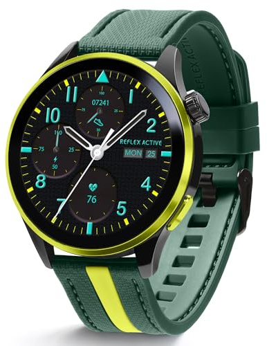 Reflex Active Series 54 AMOLED GPS Green and Yellow Smart Calling Watch