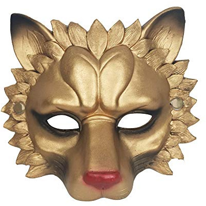NewL Máscara de media cara de animal 3D para Halloween, fiesta de máscaras, disfraz de cosplay para mujeres y hombres