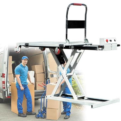 QIUFANGY Tavolo elevatore Elettrico a pantografo Singolo, Carrello elevatore Idraulico, Portata 270 kg, Altezza di Sollevamento 102 cm, for la movimentazione di Materiali