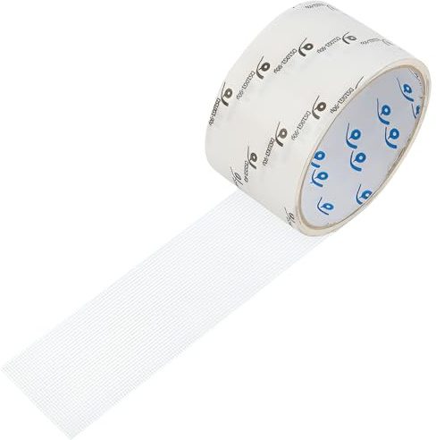 Mewflew Nastro di riparazione autoadesivo, robusto cerotto in rete per finestre, porte e finestre, griglia antistrappo, per fai da te velocemente (bianco, 50mm*2m)