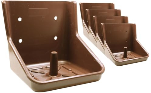 ERPINA® 5er Pack Lecksteinhalter Pferd braun - für 10 kg Lecksteine ohne scharfe Kanten - stabiler Salzsteinhalter bruchsicher aus Kunststoff für Pferde, Rinder, Wild - für Hof & Stall